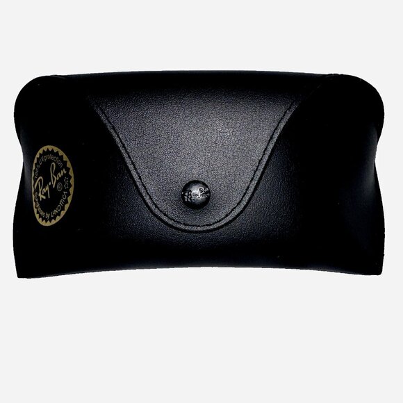 Authentic XL Ray-Ban Luxottica Black Smooth Faux Leather Sunglass Case ONLY  EUC - Picture 1 of 4
